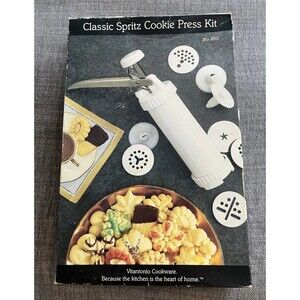Vintage 1994 Cookie Press Kit Vitantonio Cookware 18 Pieces